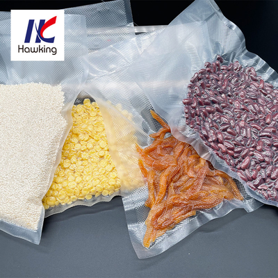 Embossed Food Vacuum Bags Plastic Food Storage Bags 90um Customized